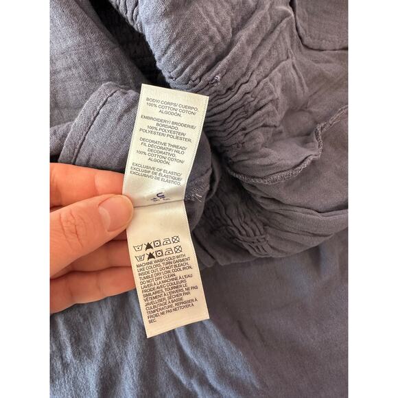 NWT Lucky Brand Embroidered Mini Peasant Dress Size L Nightshadow Blue Bohemian - Picture 11 of 11